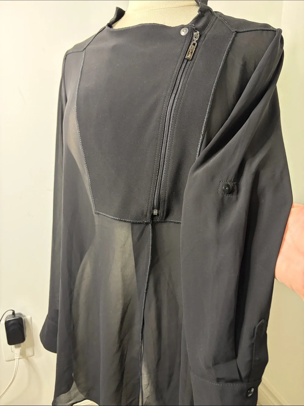 Joseph Ribkoff Black and Cream Layered Top - Picture 8 of 10